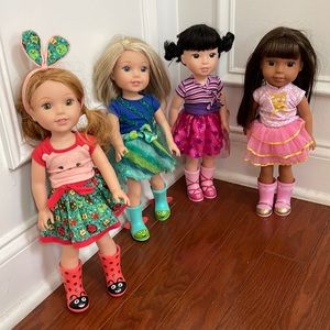 American Girl Wellie Wishers Bundle of 4 Dolls